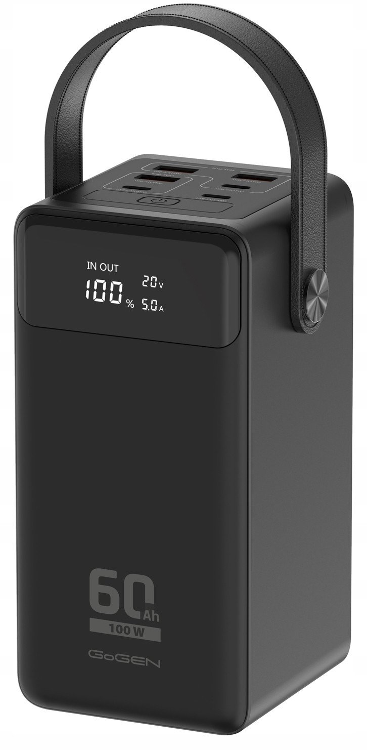 фото Зовнішній акумулятор (павербанк) GoGen PB600002B 60000mAh Black