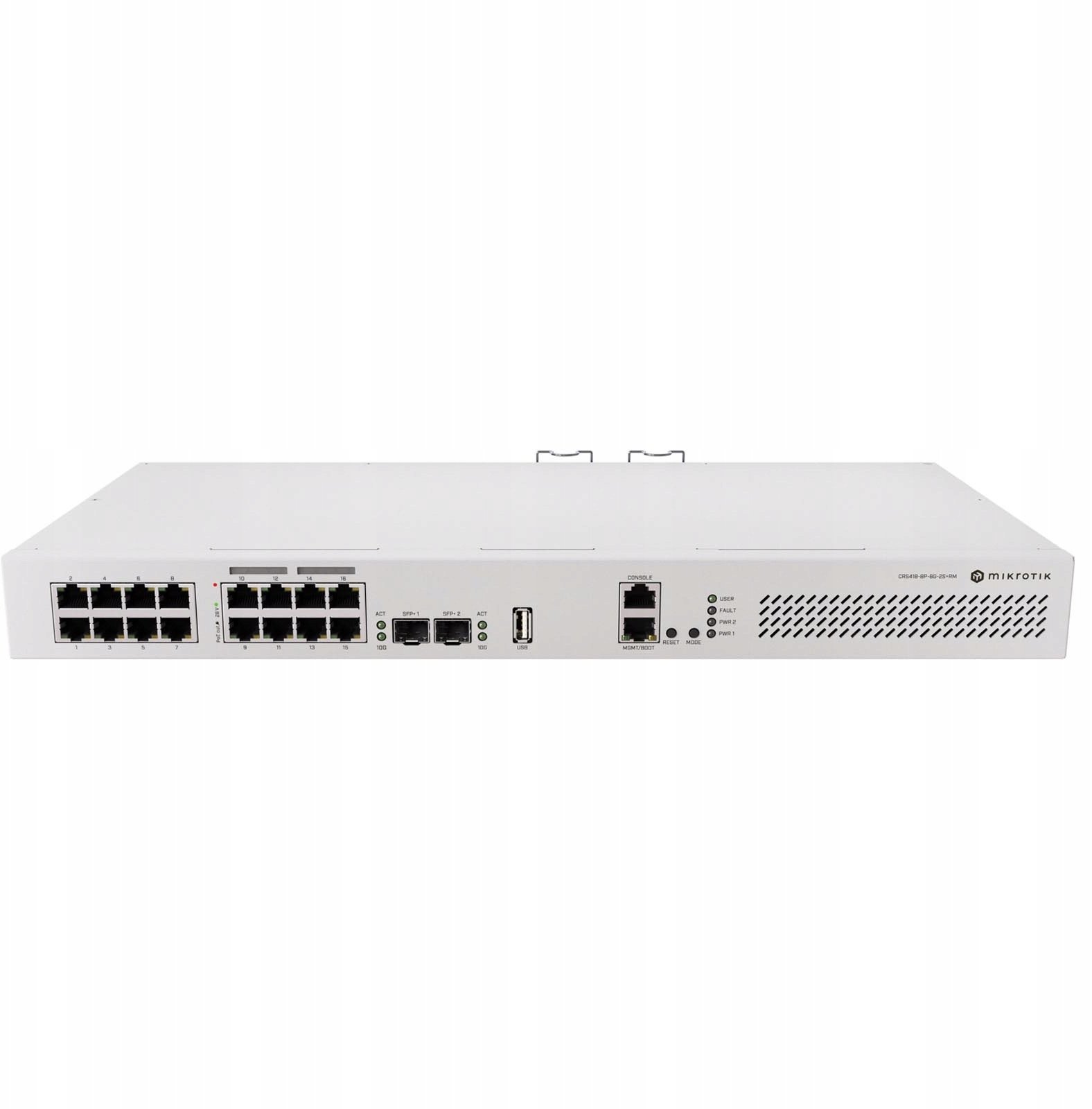 фото Комутатор керований рівня 3 Mikrotik CRS418-8P-8G-2S+RM