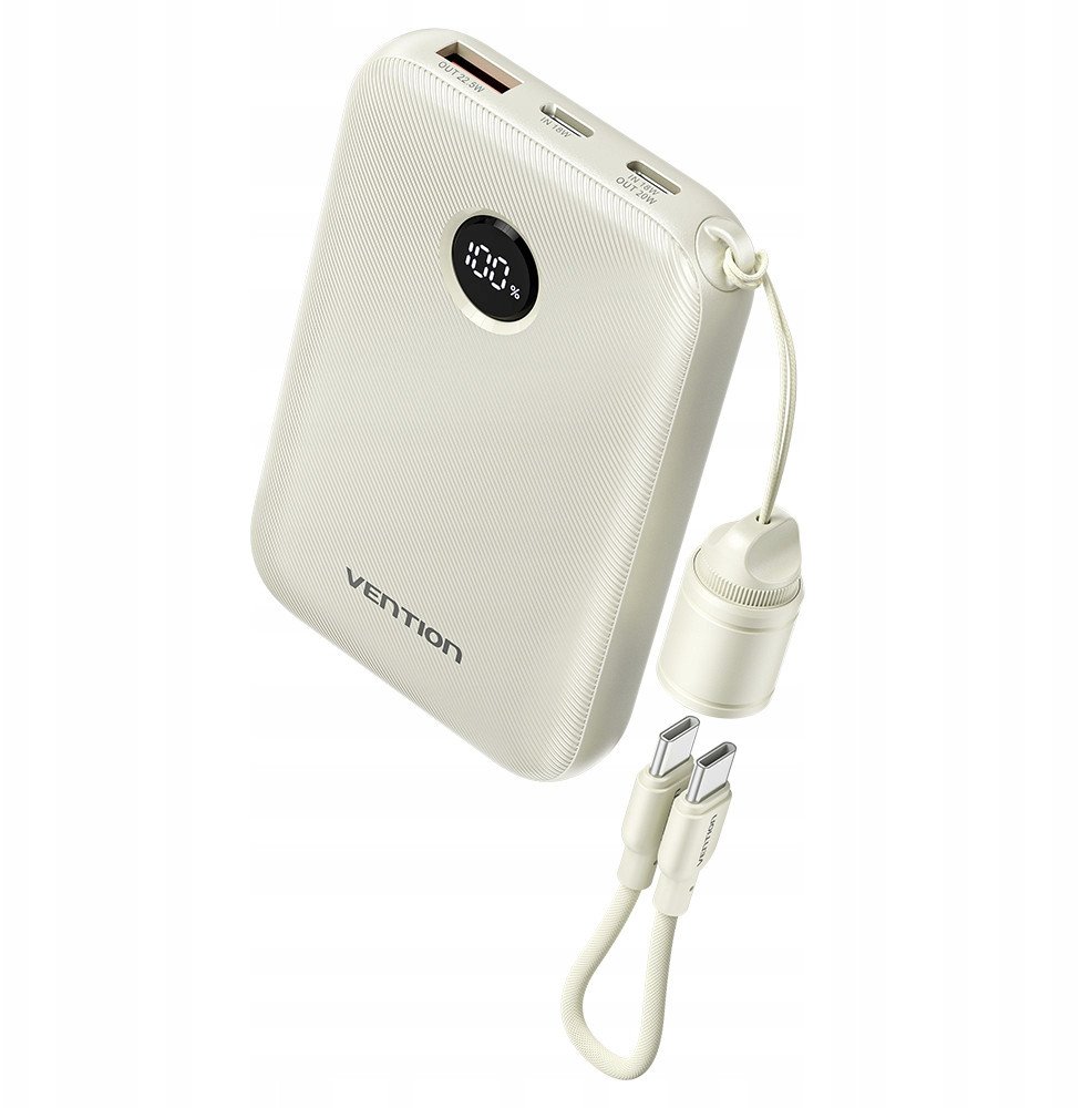 фото Внешний аккумулятор (пауэрбанк) Vention 10000mAh Beige (FKAN0-C)