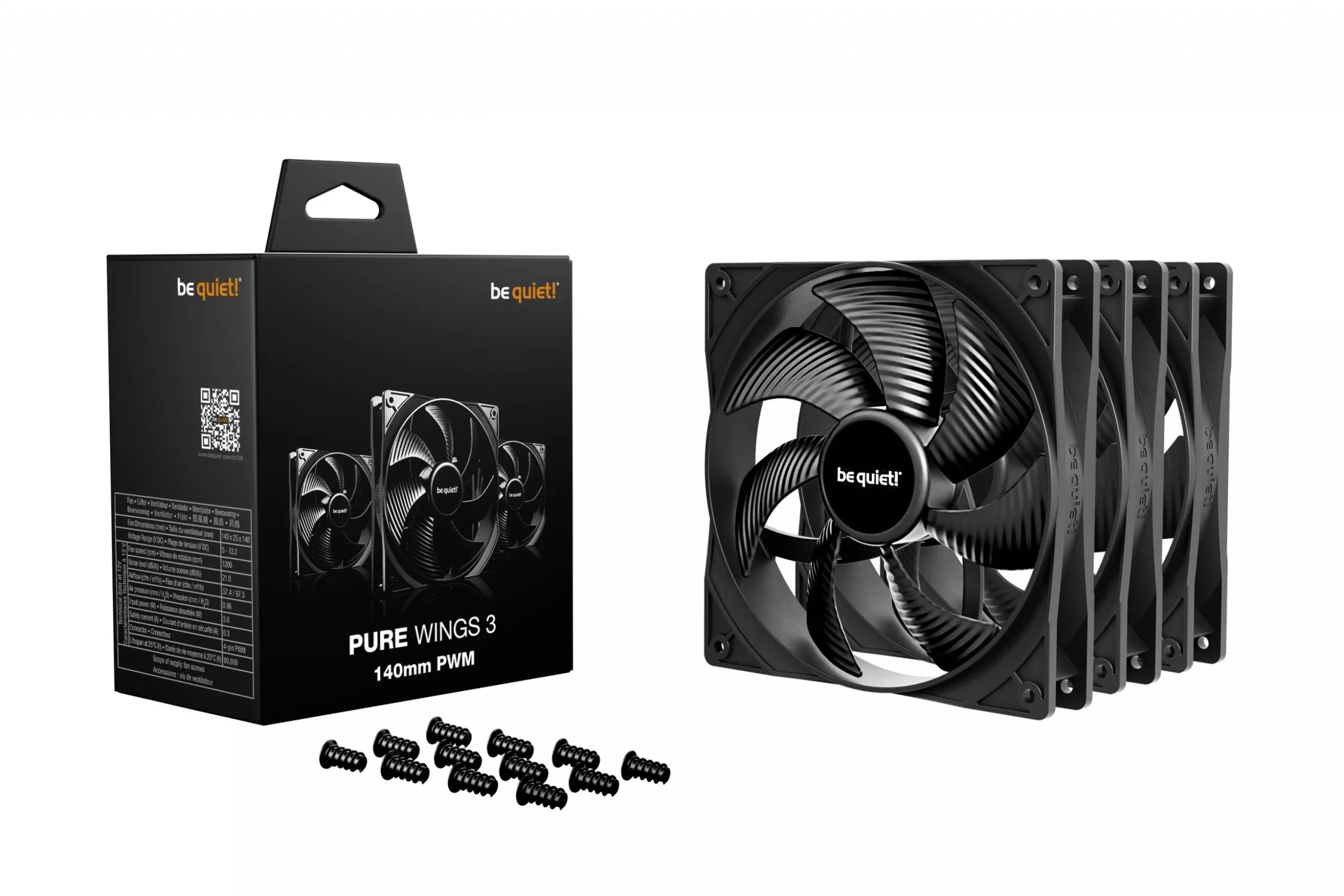 фото Вентилятор Be Quiet! Pure Wings 3 140mm PWM 3-Pack Black (BL139)