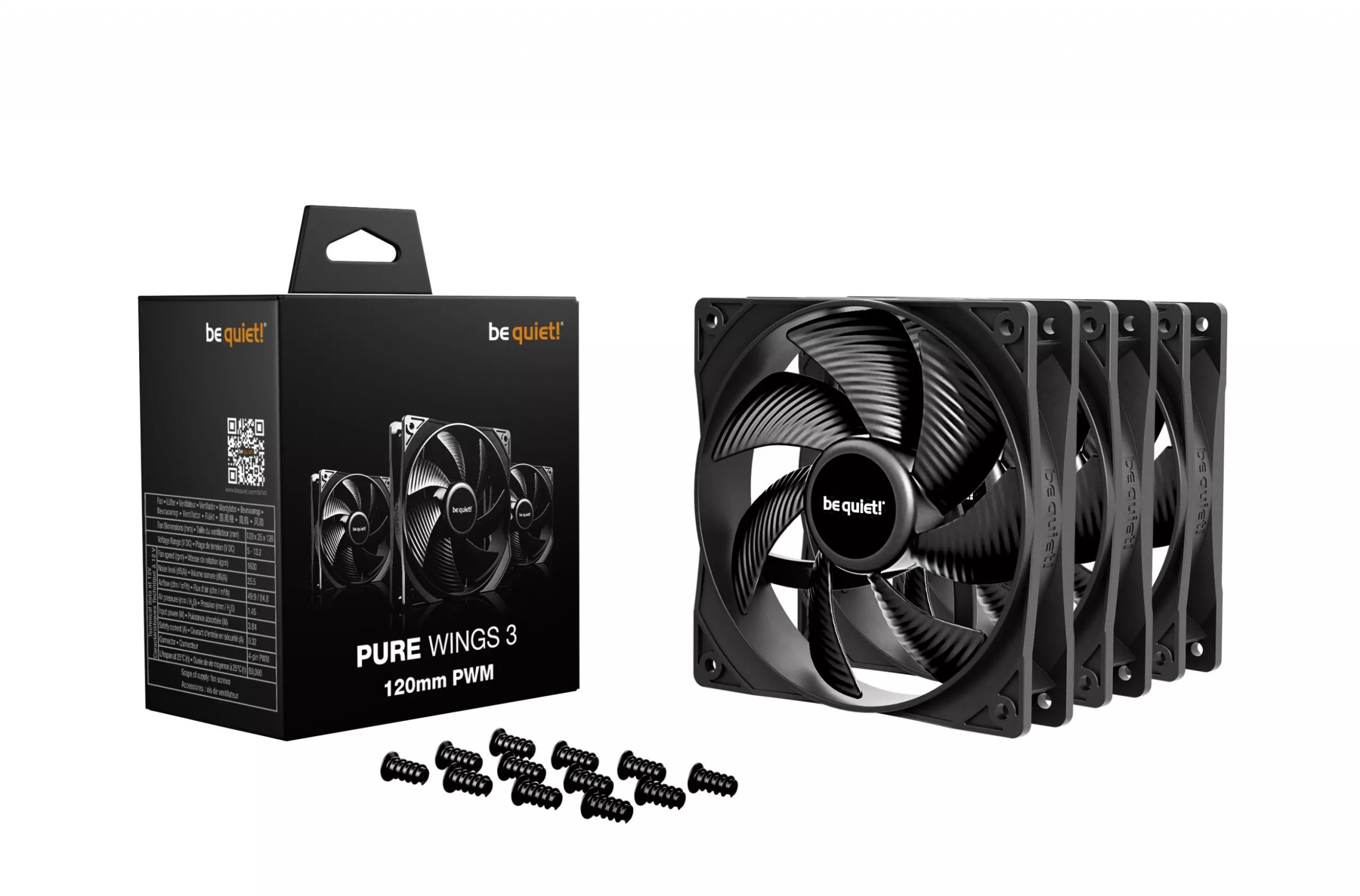 фото Вентилятор Be Quiet! Pure Wings 3 120mm PWM 3-Pack Black (BL141)
