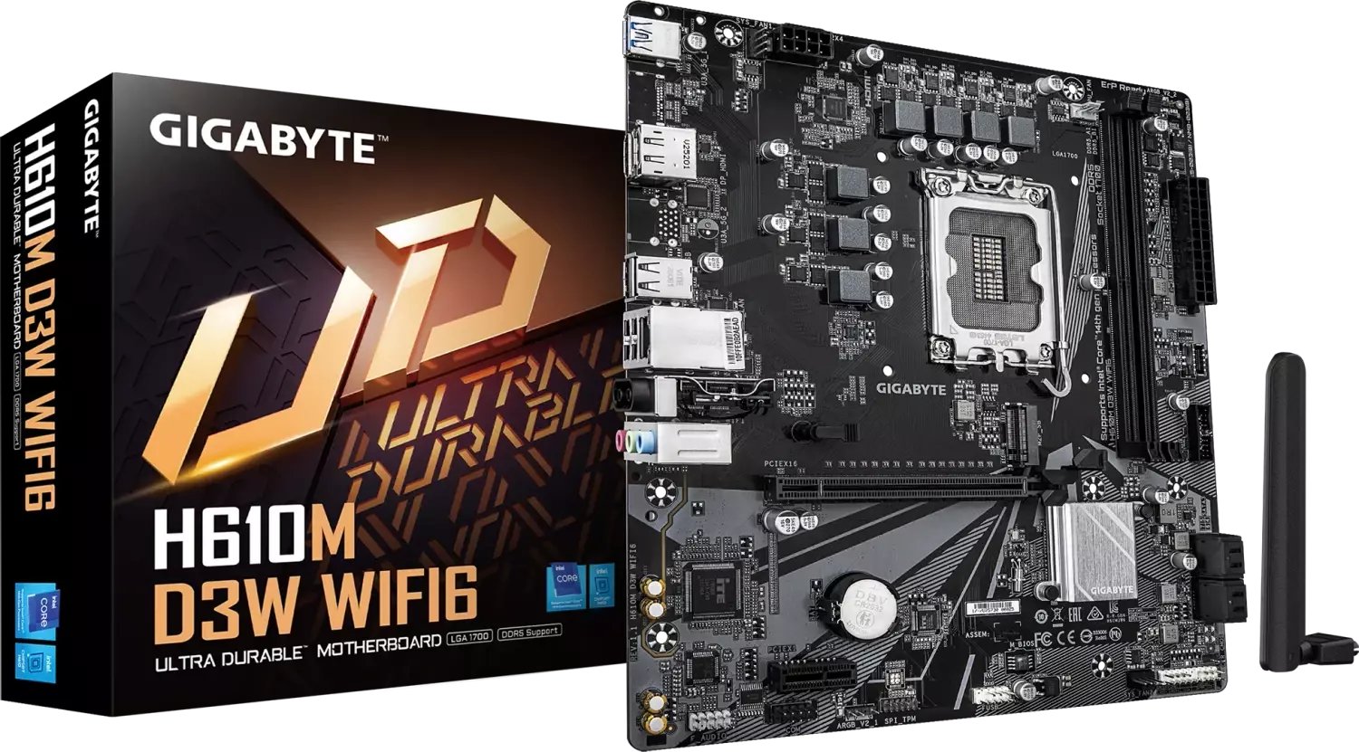 фото Материнская плата Gigabyte H610M D3W WIFI6 — компактная micro ATX с поддержкой LGA1700 и Wi‑Fi 6