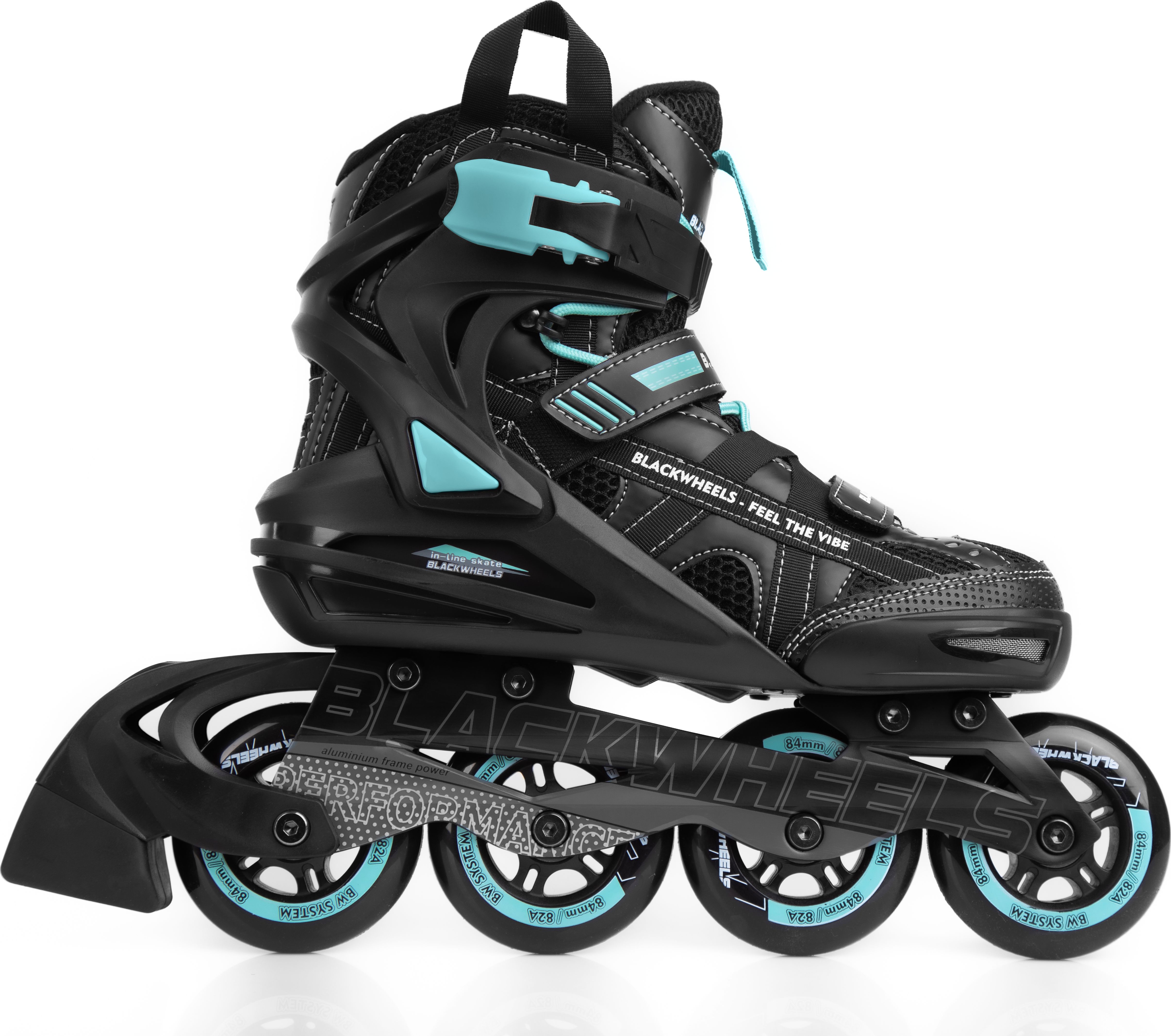 Rolki Blackwheels BW-720W rekreacyjne czarno-błękitne rozm. 39