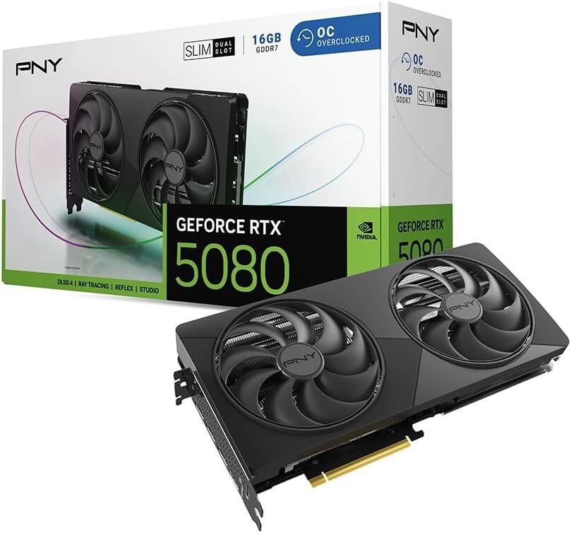 фото Відеокарта PNY GeForce RTX 5080 Slim OC Dual 16G (VCG508016DFSXPB1-O) 1