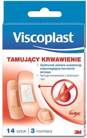 Viscoplast Plastry z opatrunkiem tamującym krwawienie 14 szt.