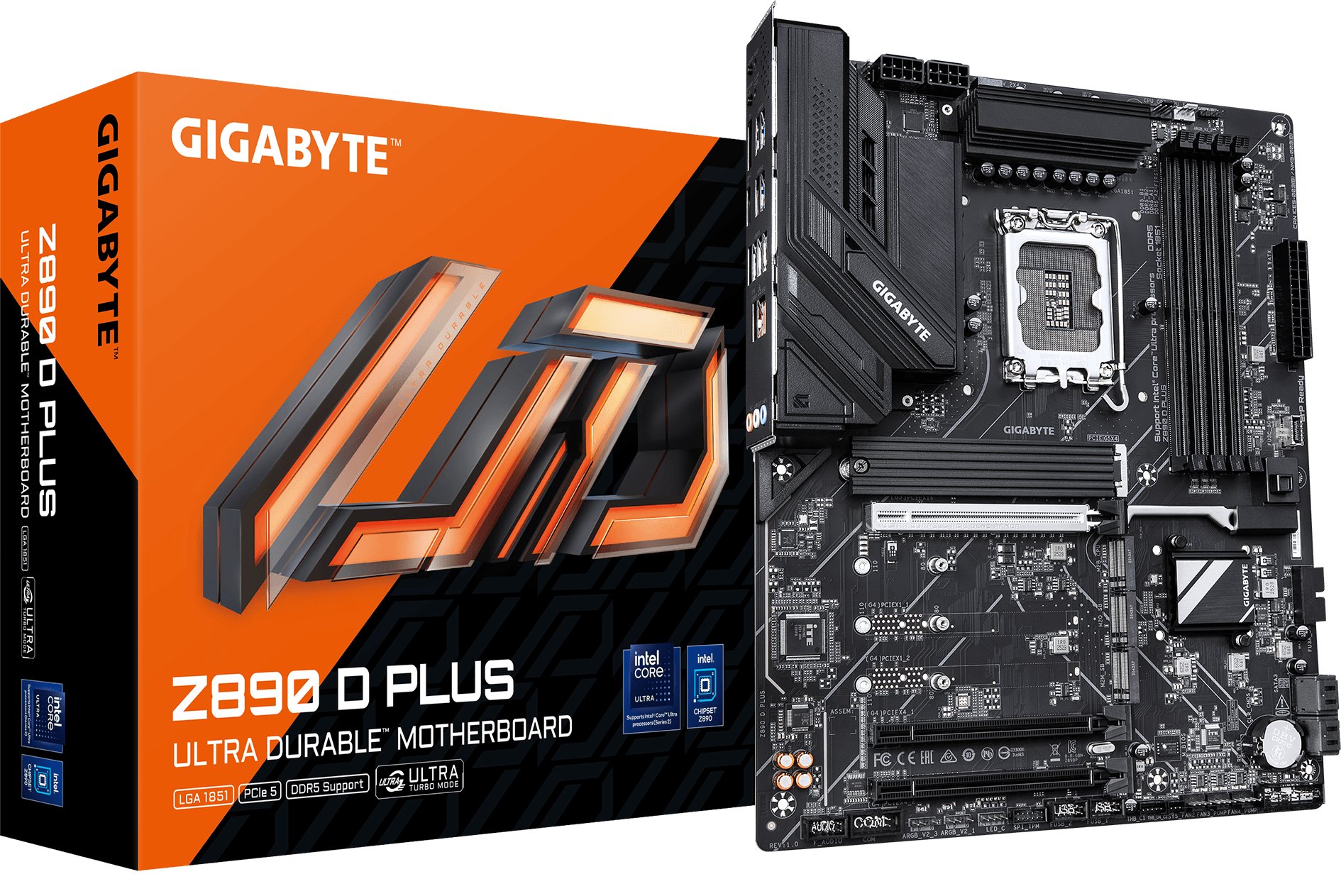 фото Материнська плата Gigabyte Z890 D PLUS — платформа для Intel Core Ultra з підтримкою DDR5 та PCIe 5.0