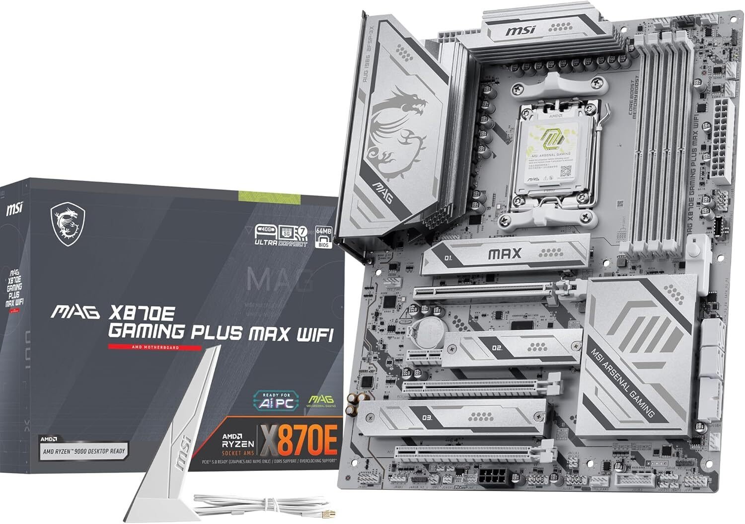 фото Материнская плата MSI MAG X870E Gaming Plus Max WIFI — мощная ATX-плата для геймерских сборок на Socket AM5