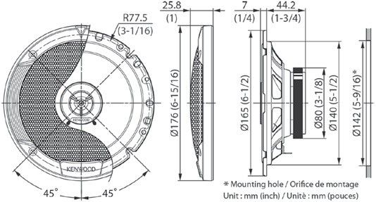 фото Коаксіальна автоакустика Kenwood KFC-1766