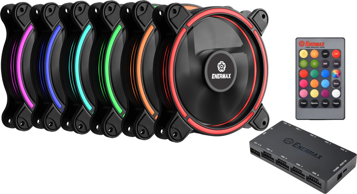 фото Вентилятор Enermax T.B. RGB 120mm Black 6-pack (UCTBRGB12-BP6)