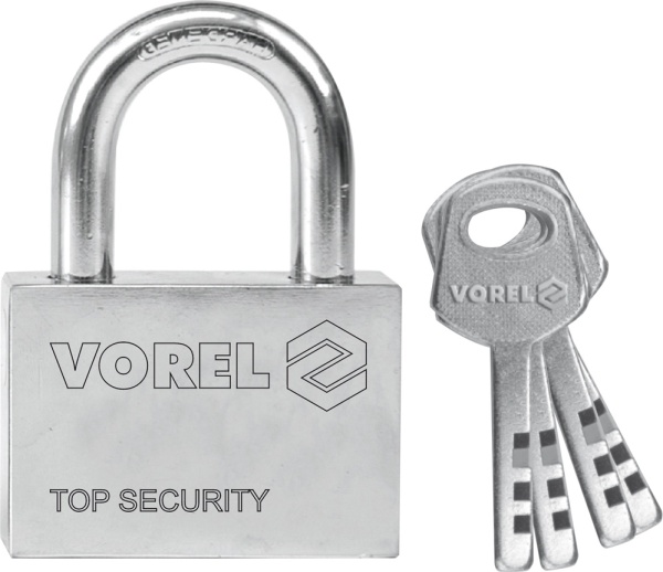 Vorel Kłódka żeliwna powlekana 40mm 4 klucze 77004