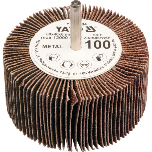Yato Ściernica listkowa trzpieniowa P100 80 x 40 x 6mm YT-83384
