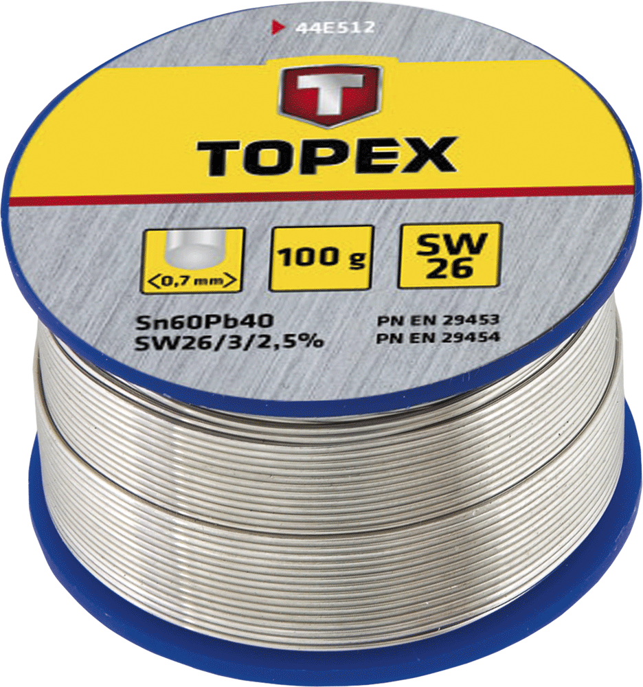 Topex Lut cynowy 60% Sn drut 1mm 100g - 44E514