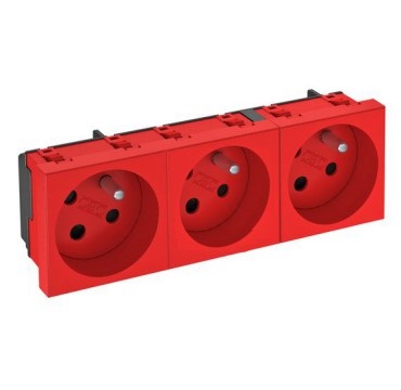 Bettermann Gniazdo zasilające M45 potrójne z/u 16A czerwone - 6120326