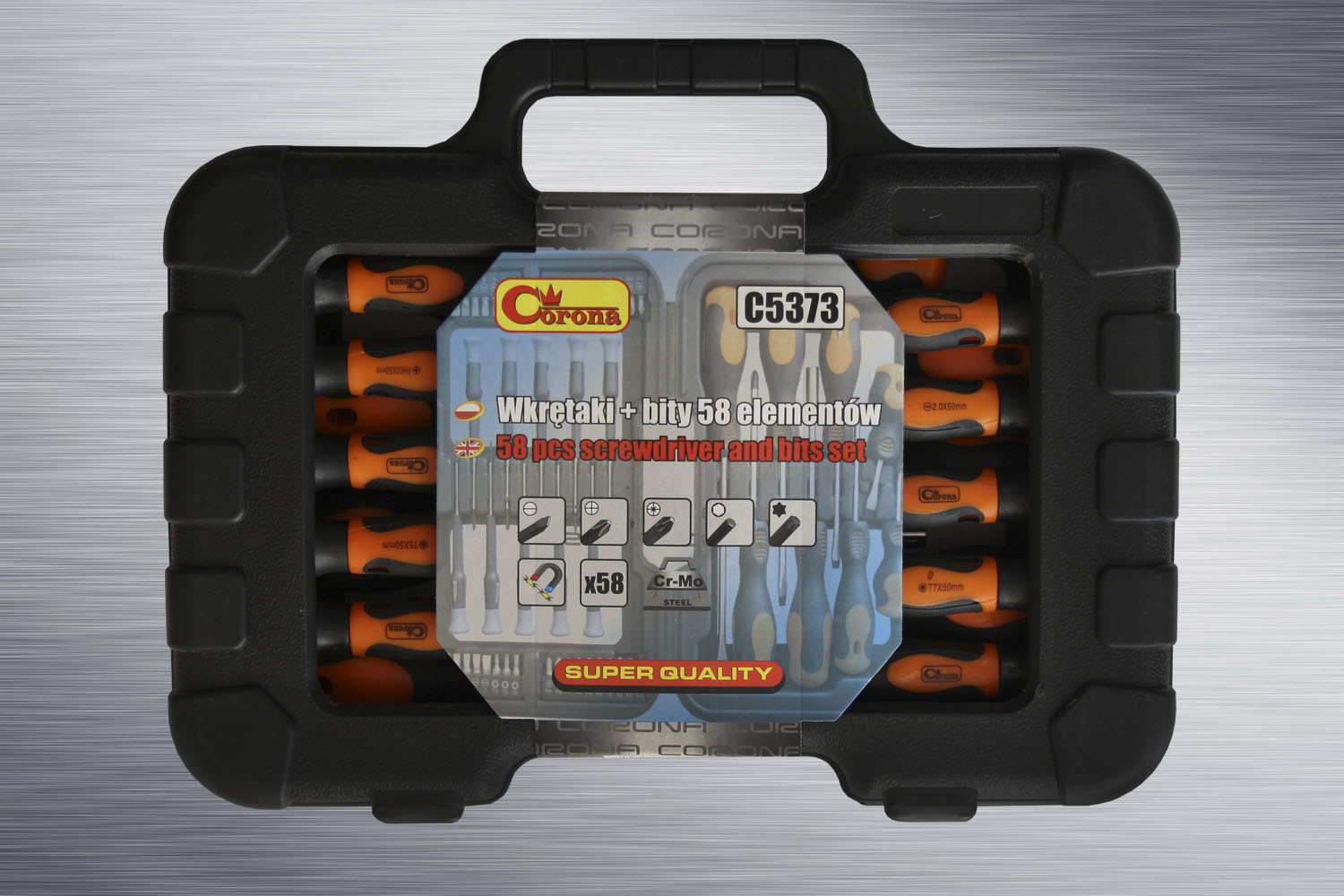 Corona Zestaw wkrętaków i bitów 58 elementów + walizka - C5373