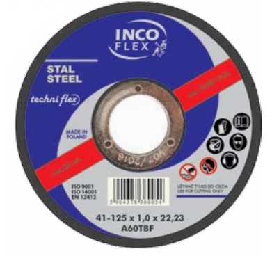 Inco Flex Tarcza do cięcia i szlifowania stali A24SBF 230x6x22,23mm - M27-230-6,0-22A24S