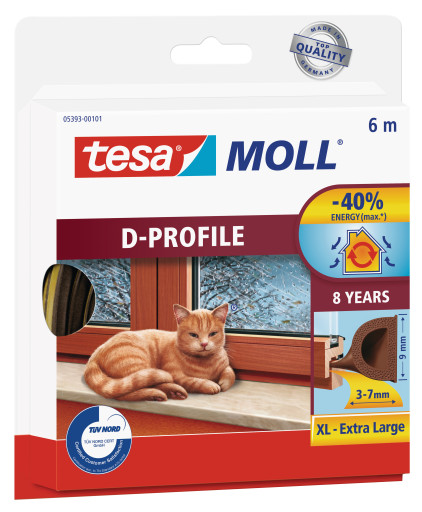 Tesa Uszczelka gumowa 9mm profil D brązowa 6m (0539303)