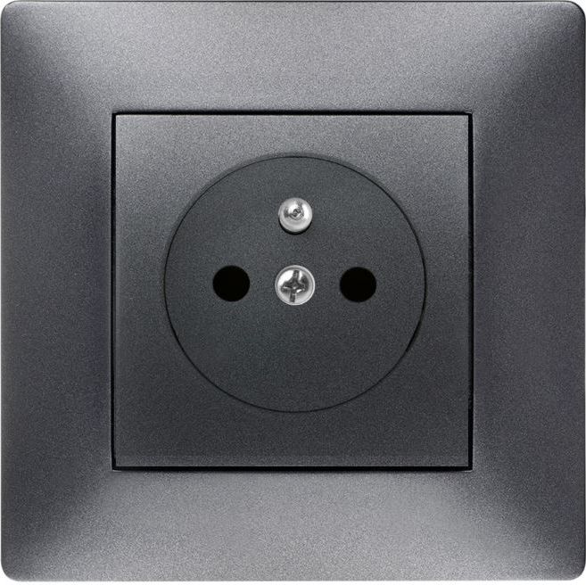 Elektro-Plast Gniazdo pojedyncze Volante z/u 16A 230V grafitowe (2633-08)