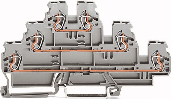 Wago Złączka szynowa 3-pietrowa 2,5mm2 szara (870-551)