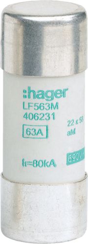 Hager Bezpiecznik cylindryczny 22 x 58 aM 63A (LF563M)