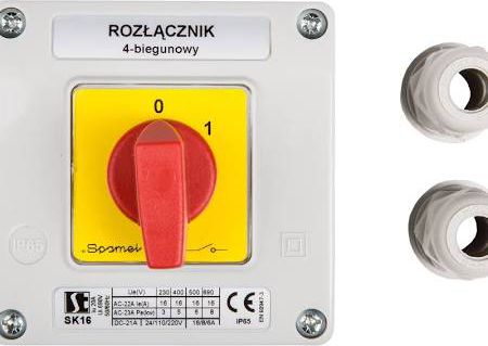 Spamel Łącznik krzywkowy 0-1 4P 16A w obudowie (SK16-2.8210OB11C)