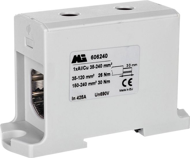 EM Group Złączka szynowa 1-torowa 35-240mm2 szara EURO (606240)