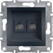 Schneider Electric Gniazdo telefoniczne Asfora 2 x RJ11 bez ramki antracyt (EPH4200171)