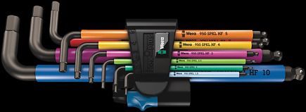 Wera Zestaw 950/9 Hex-Plus kluczy z kulką, BlackLaser, z funkcją przytrzymywania (05022210001)
