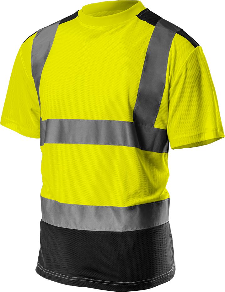 Neo T-shirt ostrzegawczy ciemny dół żółty rozmiar S (81-730-S)