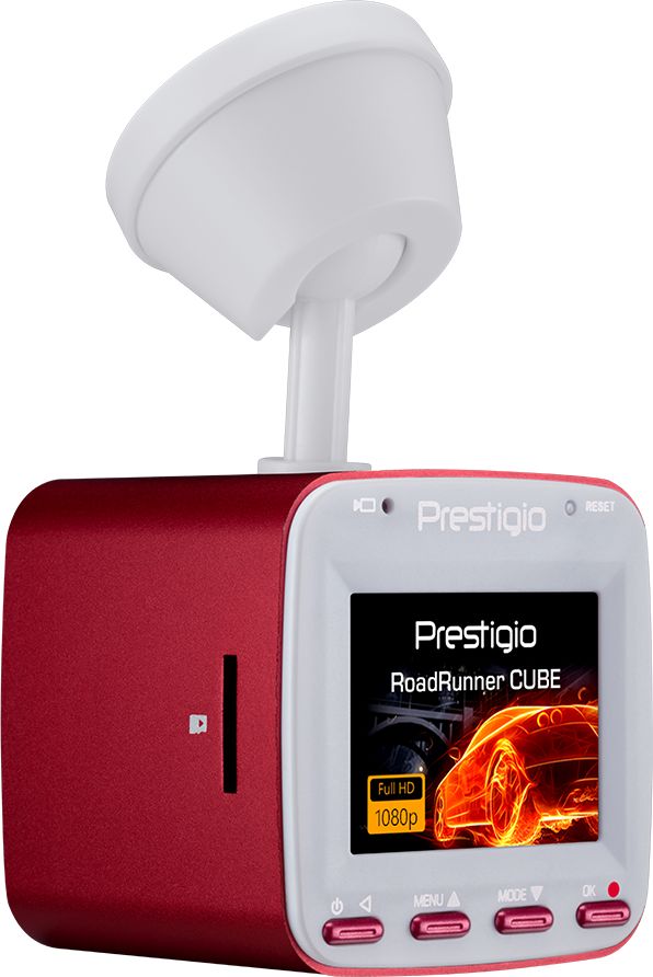 фото Автомобільний відеореєстратор Prestigio Cube White/Red