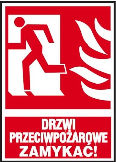 ANRO Tabliczka ostrzegawcza Drzwi przeciwpożarowe zamykać 150x205 (29P/F1/FS)