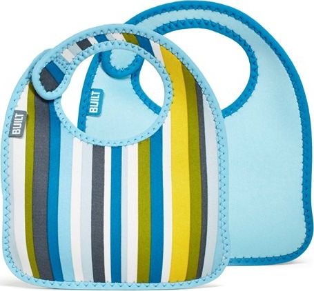 Built Śliniak Mess Mate Baby Blue Stripe 2 szt.