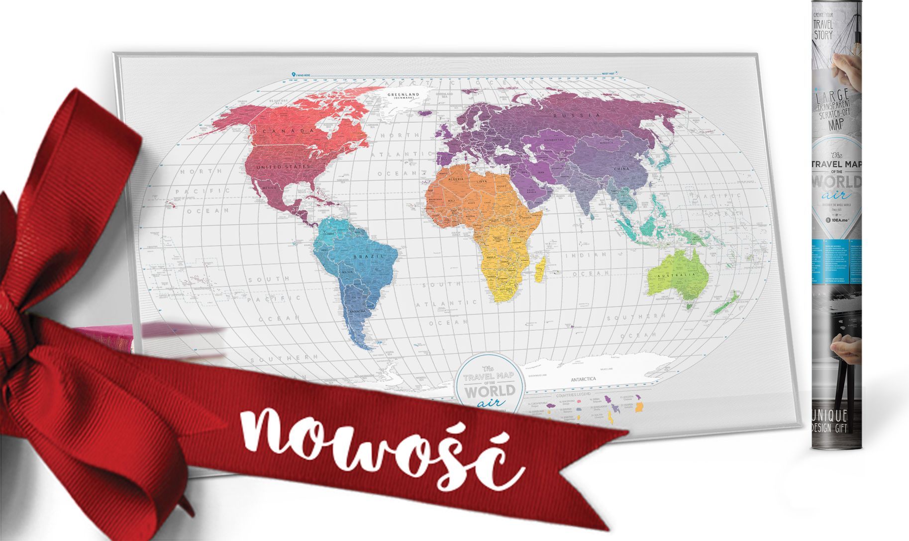 MAPA ZDRAPKA ŚWIAT TRAVEL MAP AIR WORLD