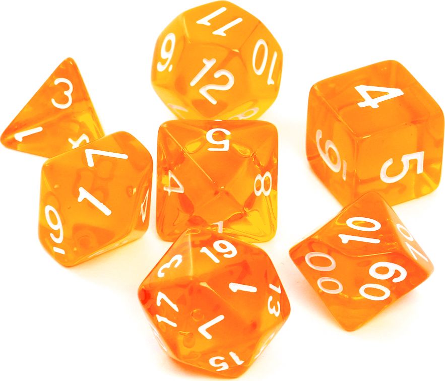 Rebel Komplet kości RPG kryształowe pomarańczowe (106268)