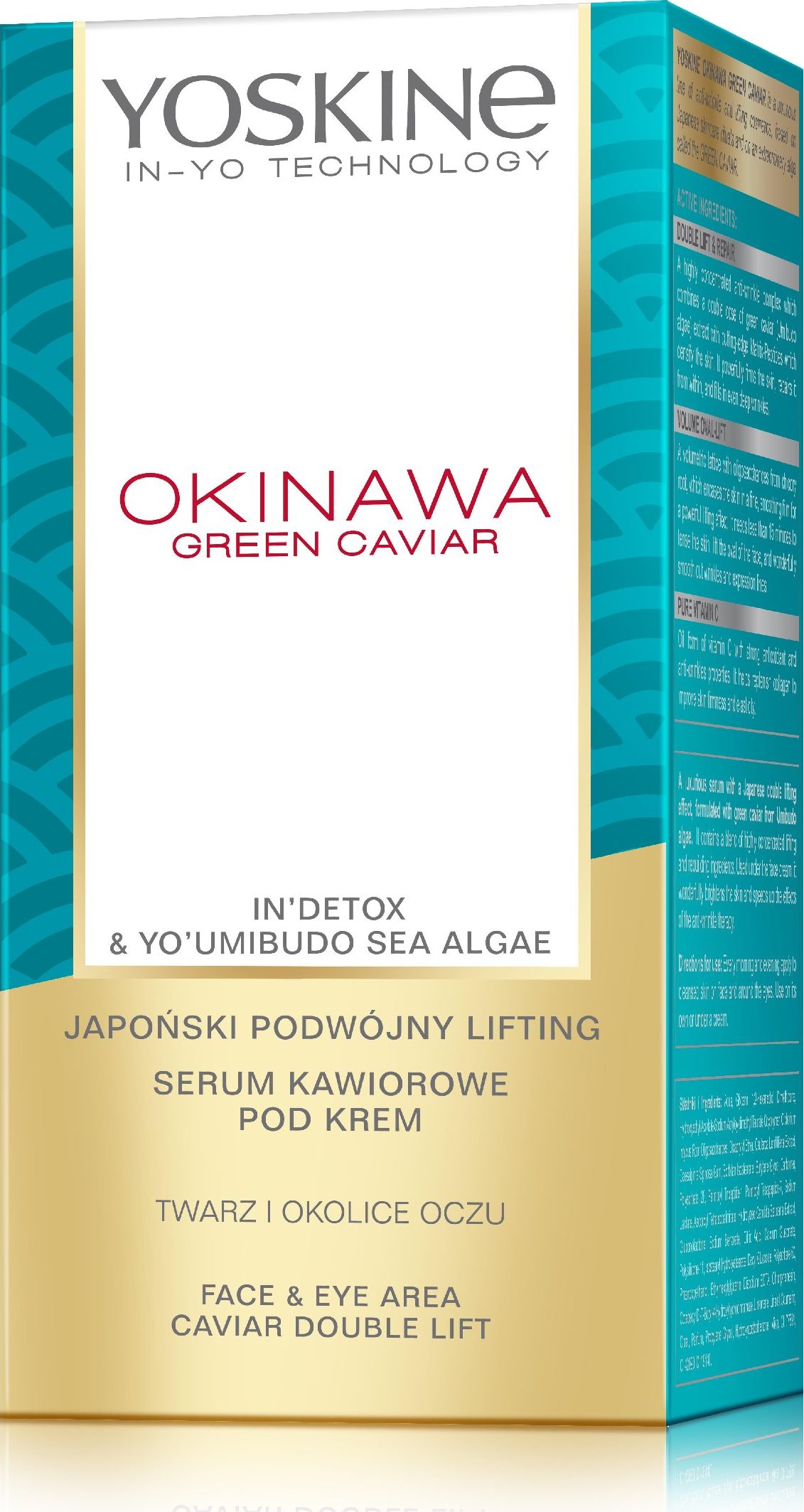 Yoskine Okinawa Green Caviar japoński podwójny lifting serum kawiorowe pod krem na twarz i okolice oczu 30ml