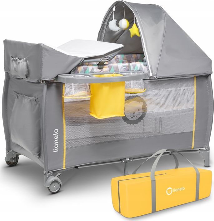 Lionelo Łóżeczko Sven Plus Yellow Scandi