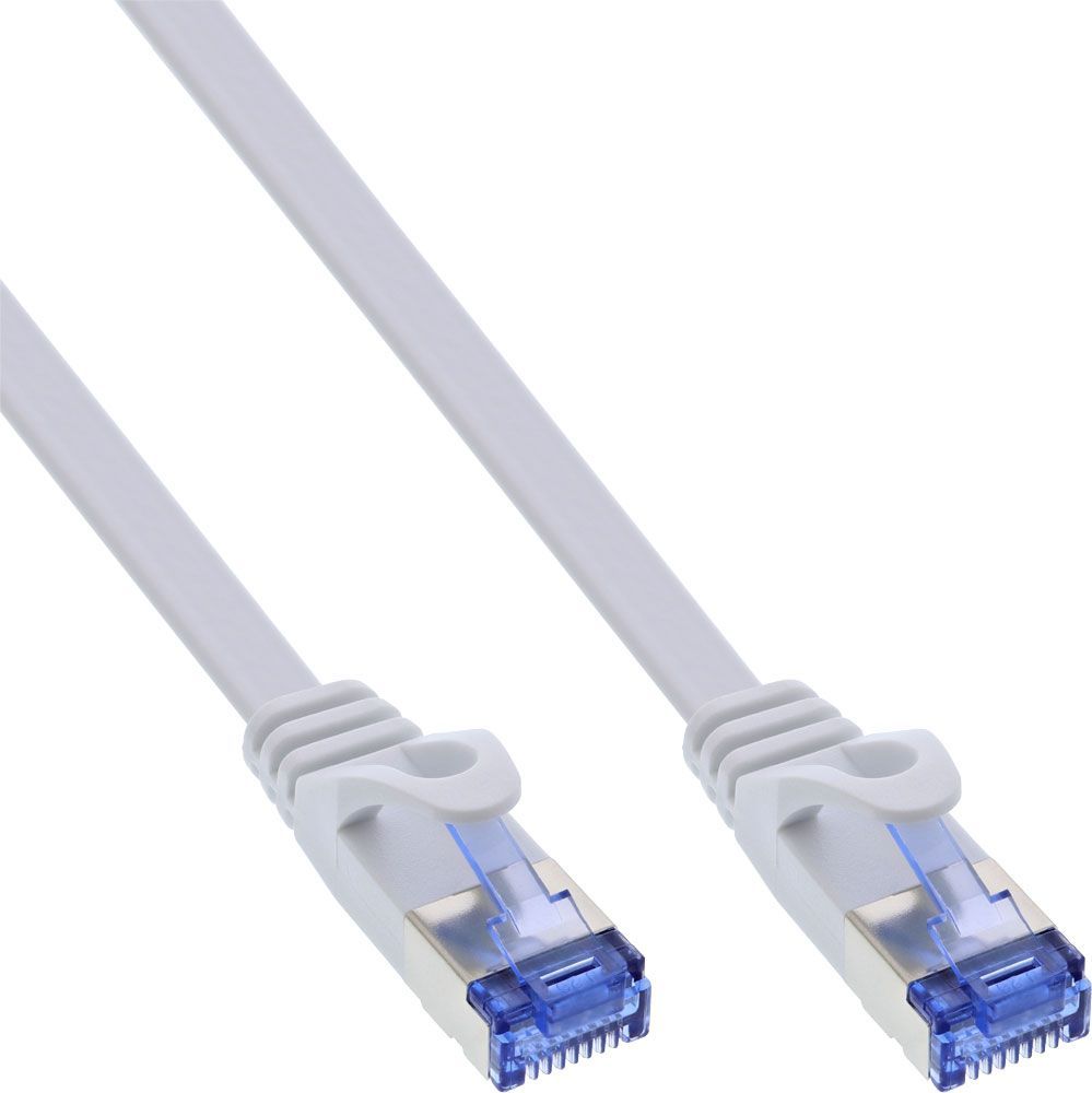 InLine Flat Patch kabel, U/FTP, Cat.6A, biały, 0.5m