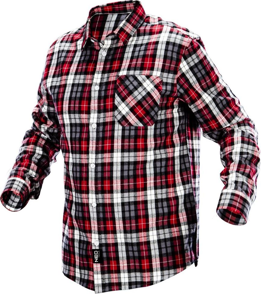 Neo Koszula flanelowa (Koszula flanelowa krata czerwono-czarno-biała, rozmiar XXL)