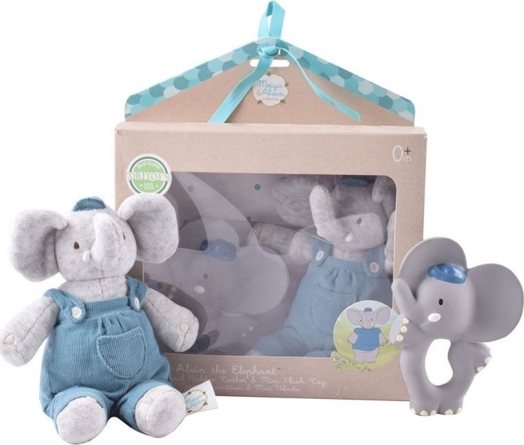 Meiya and Alvin Meiya & Alvin - Alvin Elephant Organic zestaw Babyshower z gryzakiem