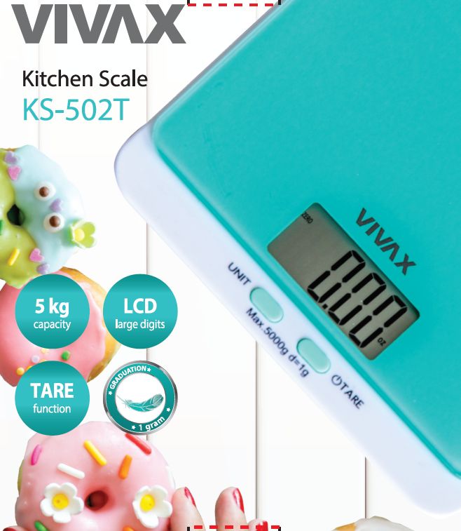фото Ваги кухонні електронні Vivax KS-502T