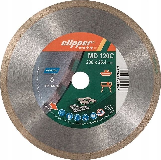 Norton Clipper CLIPPER tarcza diamentowa pełna PRO CERAMIC H10  230x25.4 (70184625096)