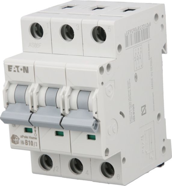 Eaton Wyłącznik nadprądowy 3P B 10A 6kA AC xPole Home HN-B10/3 194879