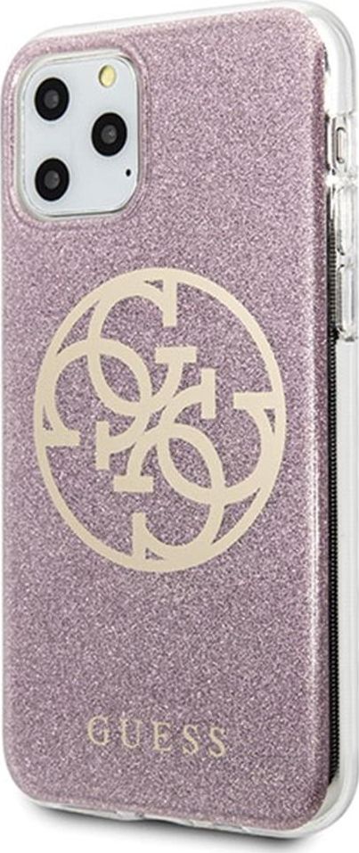 Guess Guess GUHCN65PCUGLPI iPhone 11 Pro Max różowy/pink hard case 4G Circle Glitter