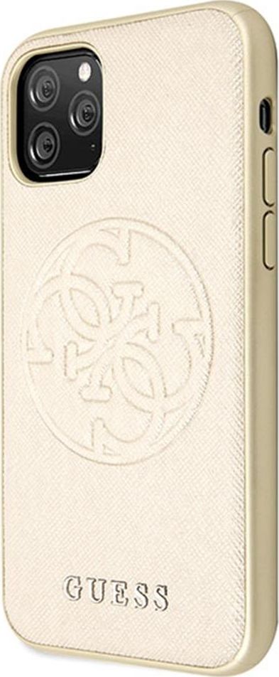 Guess Guess GUHCN65RSSASGO iPhone 11 Pro Max złoty/gold hard case Saffiano 4G Circle Logo