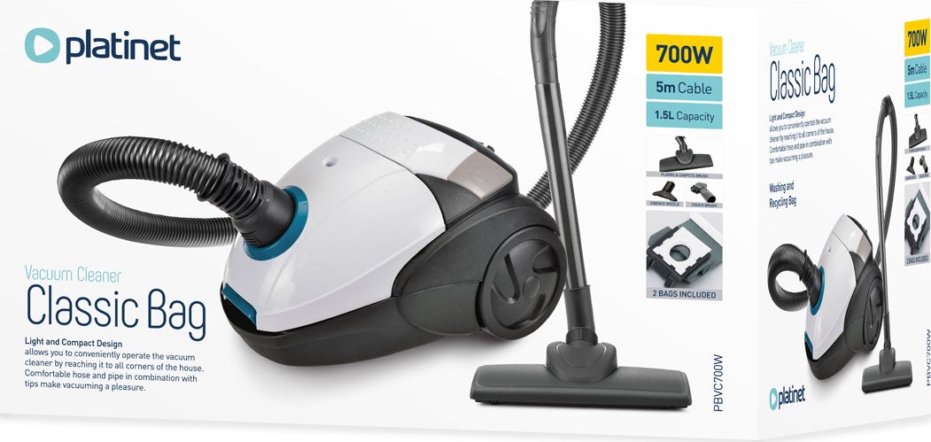 фото Пилосос з мішком Platinet Classic Bag (PBVC700W)