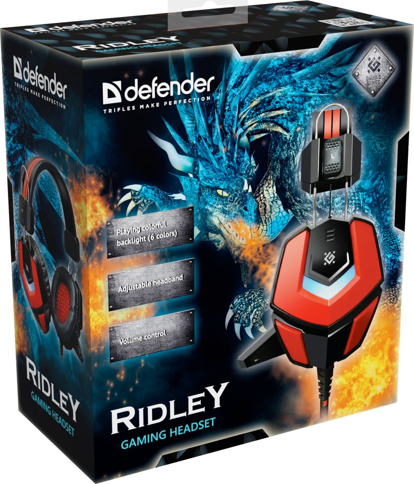 фото Навушники з мікрофоном Defender Ridley Red/Black (64542)