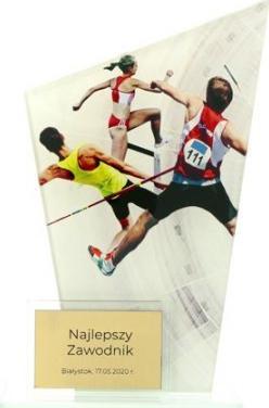 Victoria Sport Trofeum szklane, dwie tafle - LEKKOATLETYKA