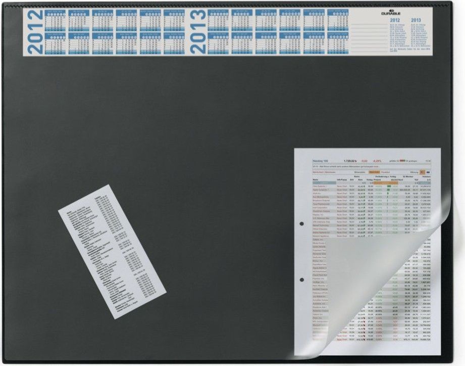 Durable DURABLE Schreibunterlage Vollsichtpl/Kalender 65x52cm schw