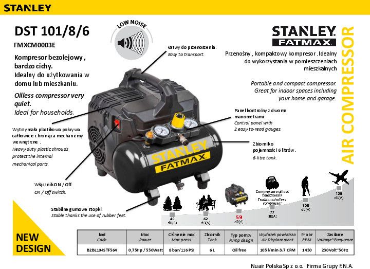 фото Компресор Stanley FatMax DST 101/8/6 (B2BL104STF564)