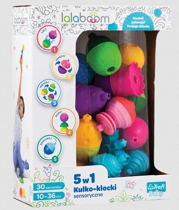 Trefl Lalaboom - Kulko klocki 30 elementy w pudełku 61079