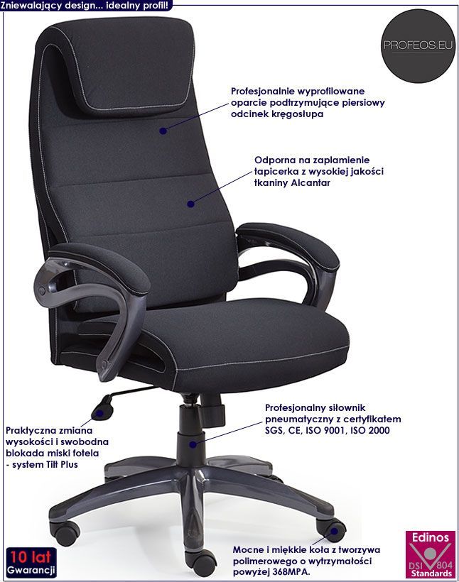 фото Офісне крісло Profeos Lantan Black